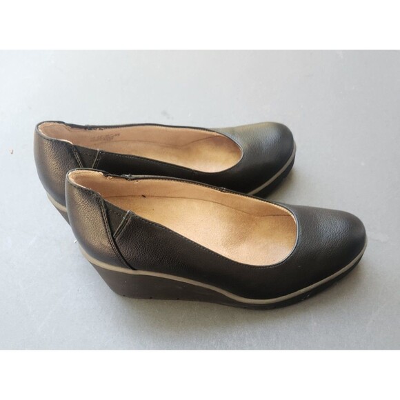 Soul Naturalizer Size 7 W About Time Black Wedge Manmade Shoes 7 Wide - Picture 11 of 11